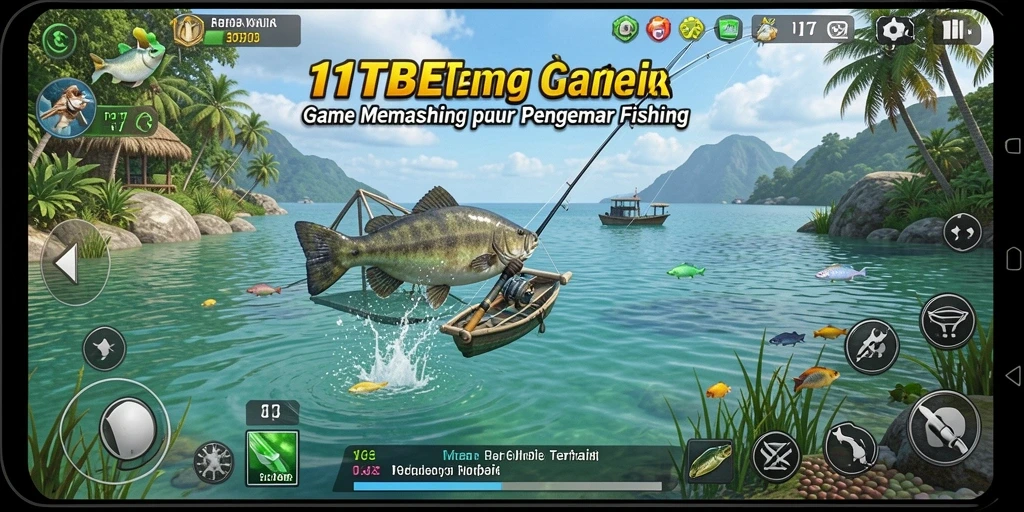 Screenshot gameplay 11TBET yang menunjukkan aksi memancing yang seru.