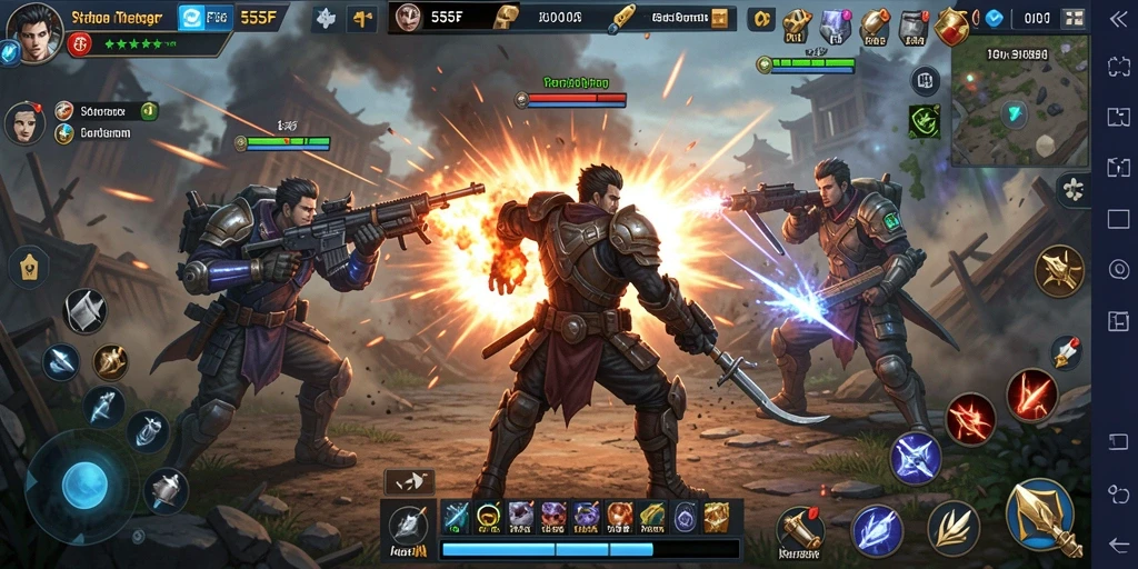 Tampilan gameplay menantang di 555F dengan taktik dan strategi mendalam.