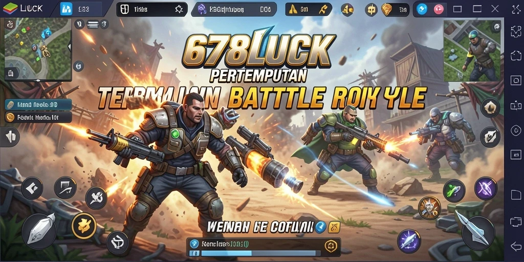 Screenshot utama 678LUCK menampilkan aksi seru dalam gameplay Battle Royale.