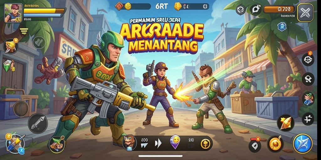 Screenshot gameplay 6RT yang menampilkan aksi seru dalam permainan Arcade.
