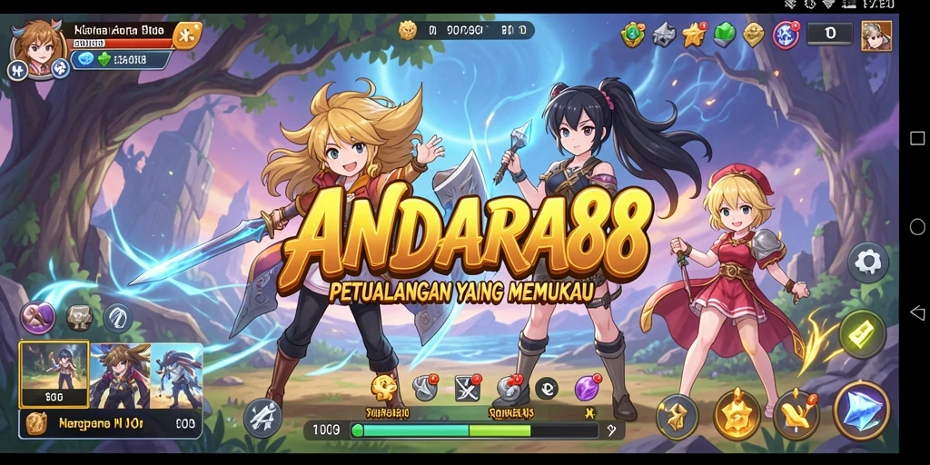 Screenshot gameplay ANDARA88 menampilkan aksi karakter anime yang seru.