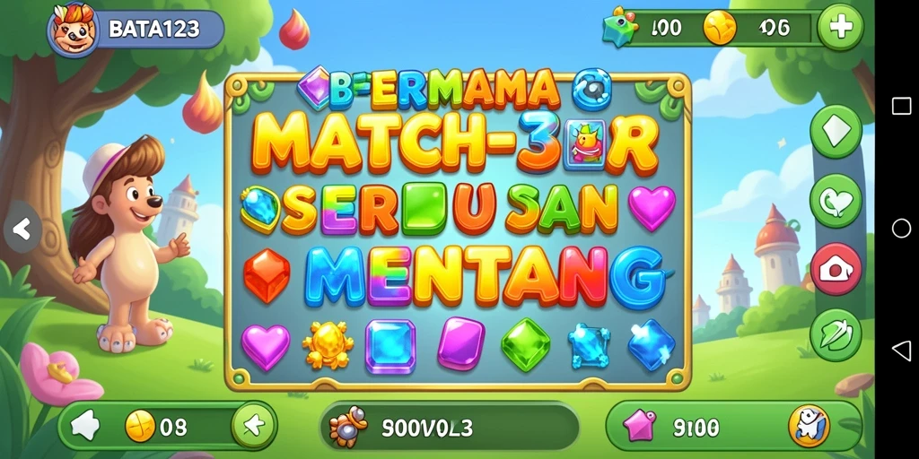 Tampilan gameplay BATA123 dengan serangkaian kombinasi blok warna-warni.