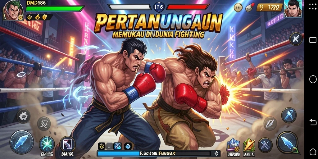 Tampilan gameplay DMD686 dengan aksi pertarungan yang intens dan karakter unik.