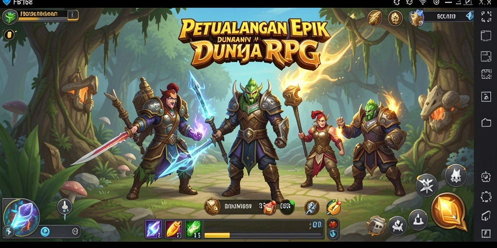 Screenshot utama FB168 yang menampilkan aksi petualangan RPG yang seru.