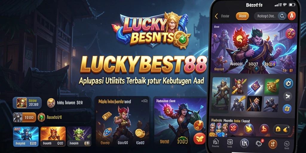 Tampilan antarmuka utama LUCKYBEST88 dengan berbagai fitur utilitas.