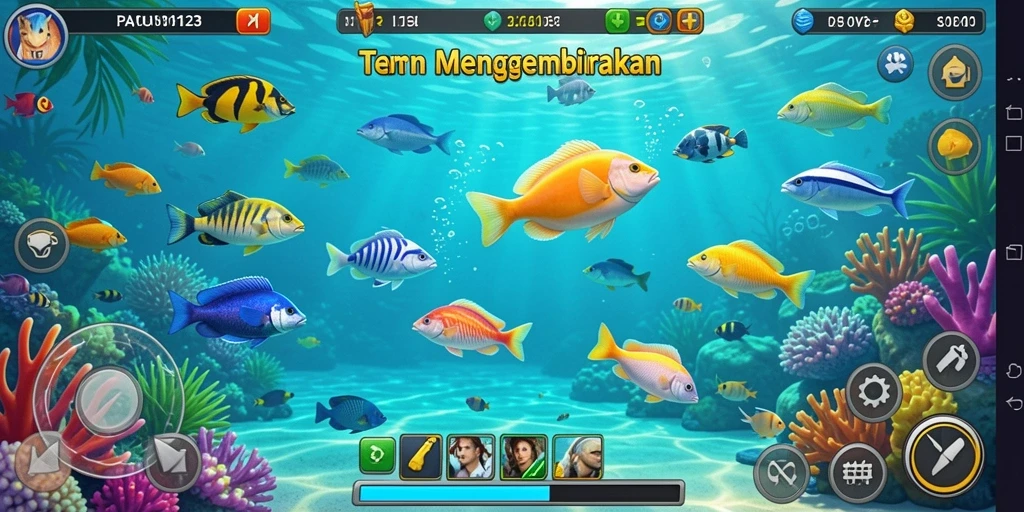 Tangkapan layar dari gameplay PAUS123 yang penuh warna.