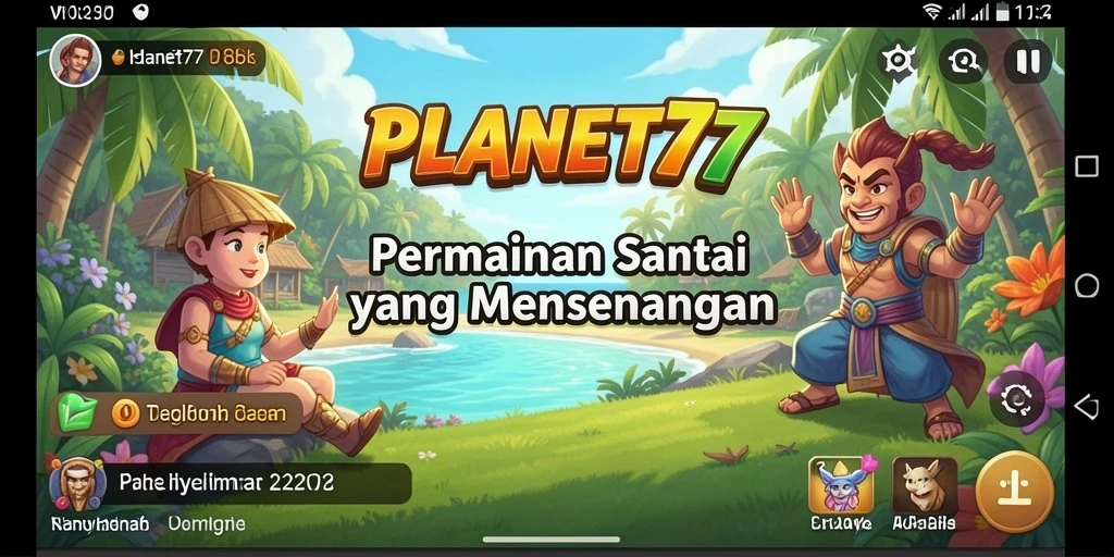 Tampilan gameplay menarik dari PLANET77 yang penuh warna.