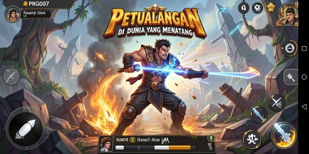 Screenshot utama PRG007 menampilkan aksi pertempuran yang mendebarkan.