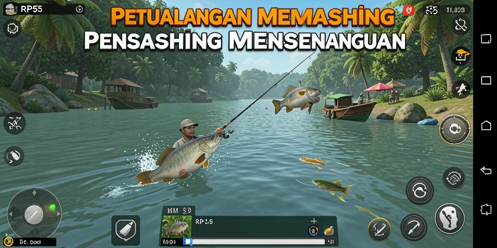 Tangkapan ikan besar dalam gameplay RP55 yang menakjubkan.