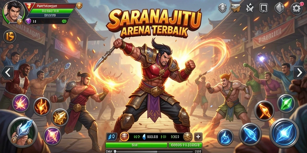 Tampilan menarik saat pertarungan di SARANAJITU dengan combo yang mendebarkan.