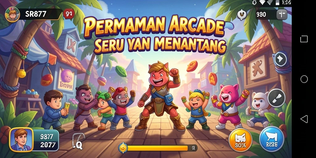 Screenshot utama SR877 menampilkan aksi gameplay yang seru dan penuh tantangan.