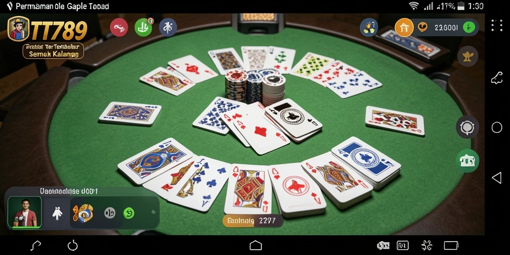 Screenshot permainan TT789 menampilkan gameplay Gaple yang seru.